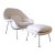 1960s White Attributed Knoll Womb Chair and Ottoman Holly Hunt Eero Saarinen Mid Century Modern For Sale