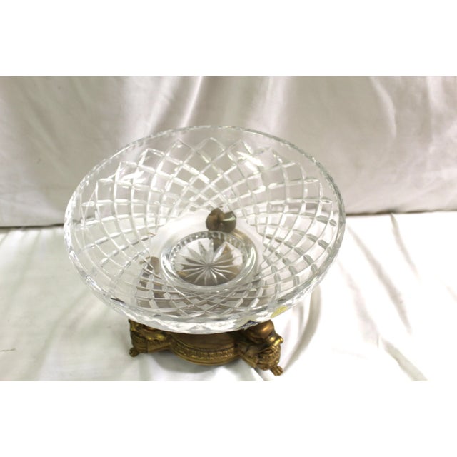 Mid-Century Modern Mid Century Modern Crystal & Gold Gilded Bowl For Sale - Image 3 of 11