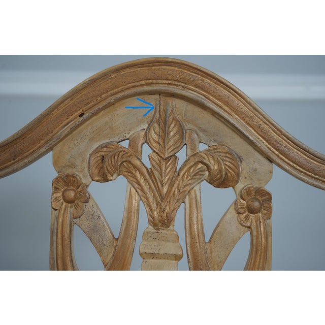 Set of 6 Distressed Painted Shield Back Dining Room Chairs For Sale - Image 15 of 18