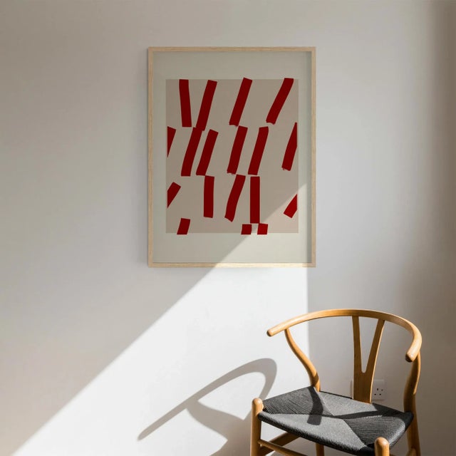 Contemporary Contemporary Abstract Red Composition Giclee Print For Sale - Image 3 of 5