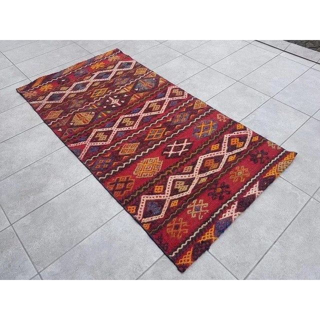 1960s DEcorative Vintage Kurdish Kilim Rug For Sale - Image 4 of 11