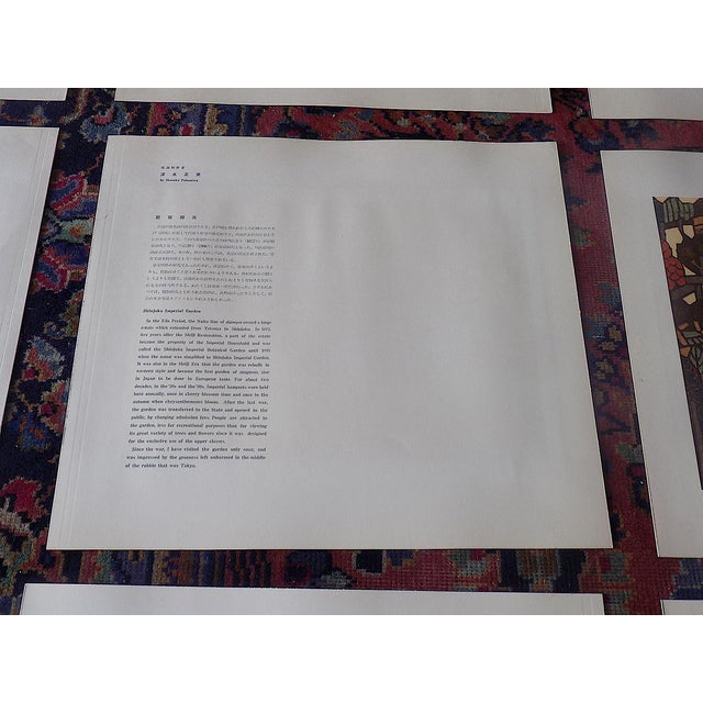 Printmaking Materials Vintage Signed Folio Size Mid 20th C. Japanese View Lithographs - Set of 9 For Sale - Image 7 of 8