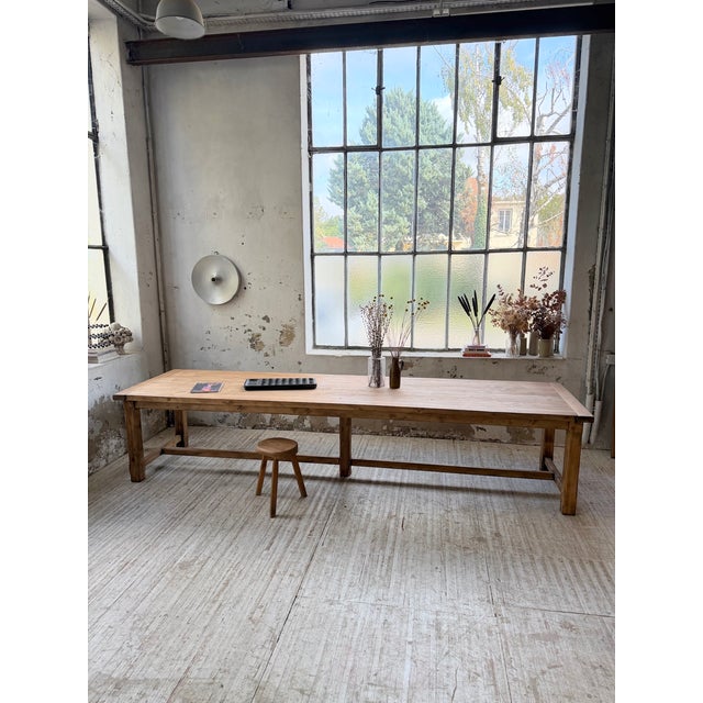 Vintag Farmhouse Table in Pine, 1960s For Sale - Image 4 of 18