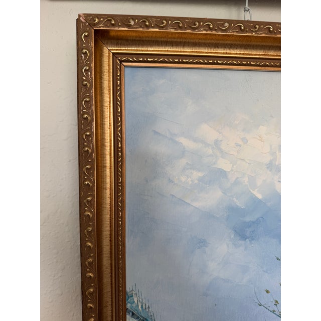 Late 20th Century Listed Artist C.Burnett(IX-XX) Oil Painting Paris Street Scene, Arc De Triomphe For Sale - Image 11 of 12