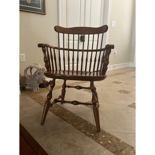 American 1970s Ethan Allen Heirloom Collection Secretary, Top and Chair For Sale - Image 3 of 3
