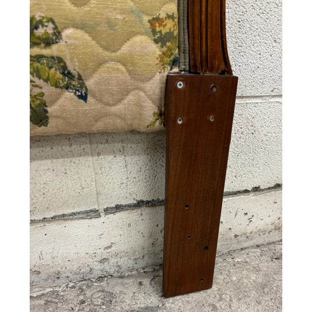 Wood Vintage Louis XV Style Upholstered Twin Size Toile Tapestry Cushioned Headboard For Sale - Image 7 of 9