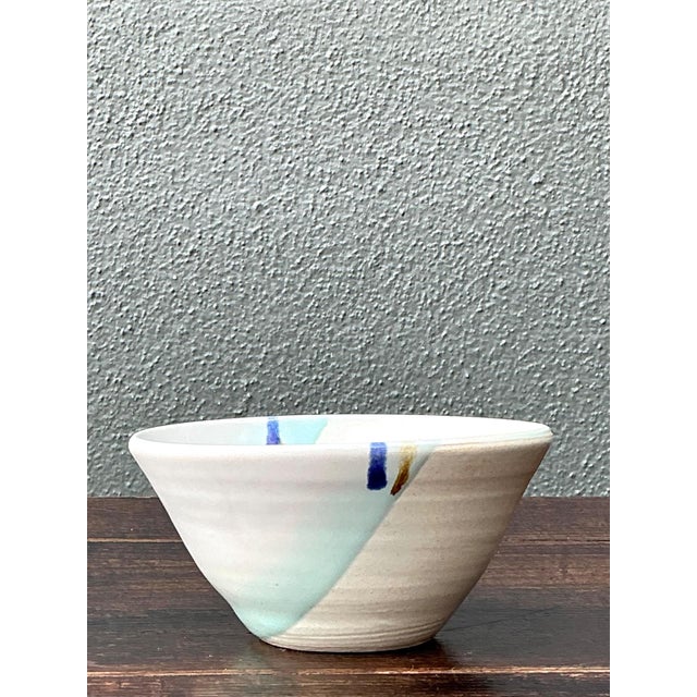 Handcrafted Abstract Glazed Ceramic Bowl For Sale In West Palm - Image 6 of 14
