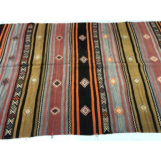 1960s Contemporary Vintage Kilim Rug For Sale - Image 10 of 11