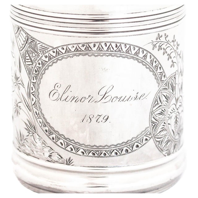 1890 Sterling Silver Antique Mug/Baby Cup For Sale - Image 4 of 6