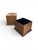 Pair of stunning, vintage, Asian bamboo boxes with black lacquered interiors. These pieces feature a sturdy, square design...