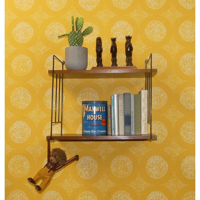 Small Hanging String Shelf in Walnut, 1960s For Sale - Image 6 of 11