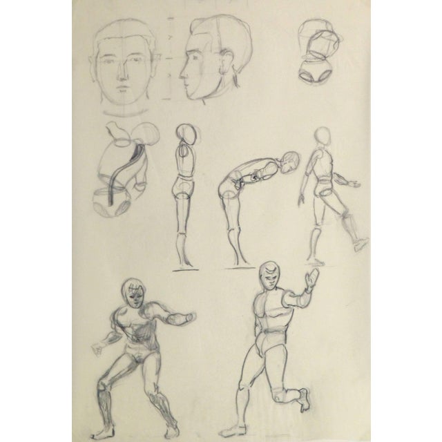 Werner Bell Pencil Sketch Figure Faces Study Chairish,Simple Doodle Art Easy To Draw