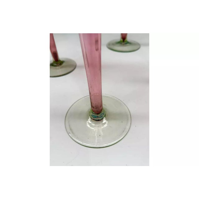 Victorian Glass Trumpet Vases, Set of 4 For Sale - Image 6 of 7