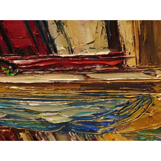 Maya Eventov "Untitled" Custom Frame Original Acrylic Flowers Hand Signed For Sale - Image 10 of 10