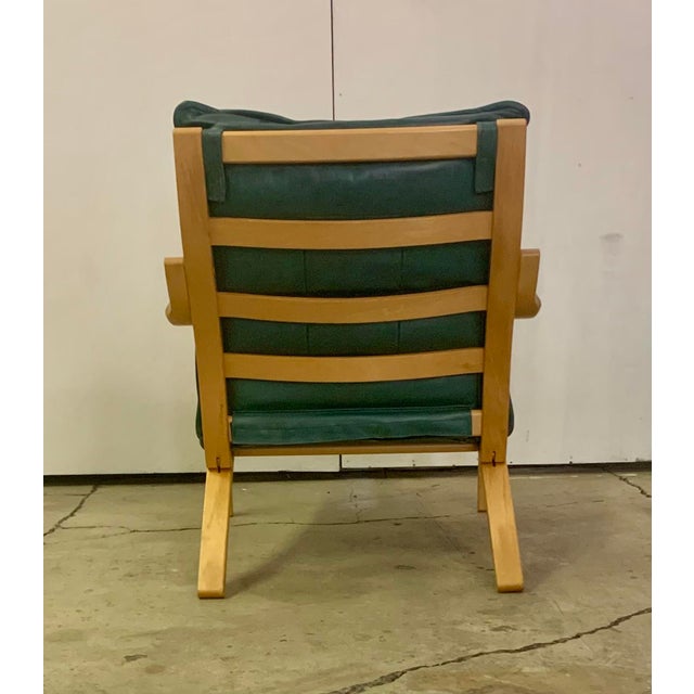 1960s Pair of Danish Modern Lounge Chairs in Bent Beech Wood Gray Leather Attributed to Stouby For Sale In New York - Image 6 of 8