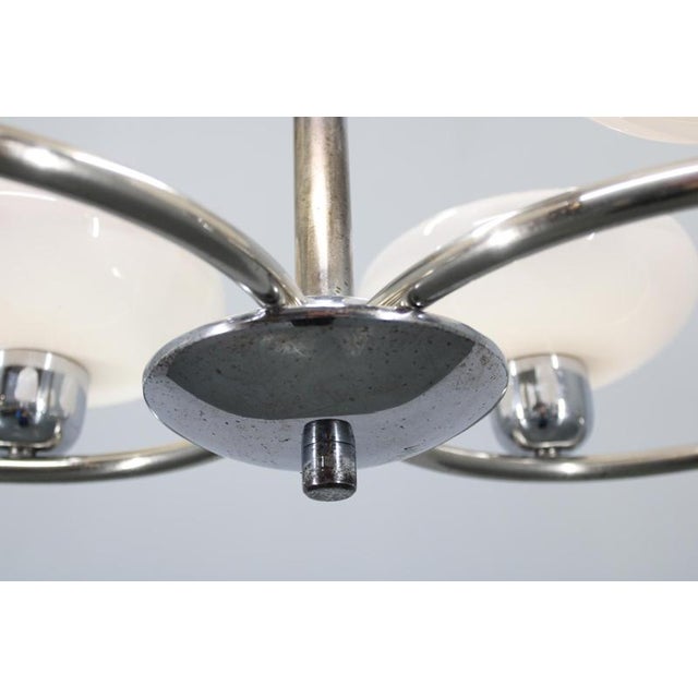 Chrome and Glass Chandelier attributed to Drukov, Former Czechoslovakia, 1950s For Sale - Image 12 of 18