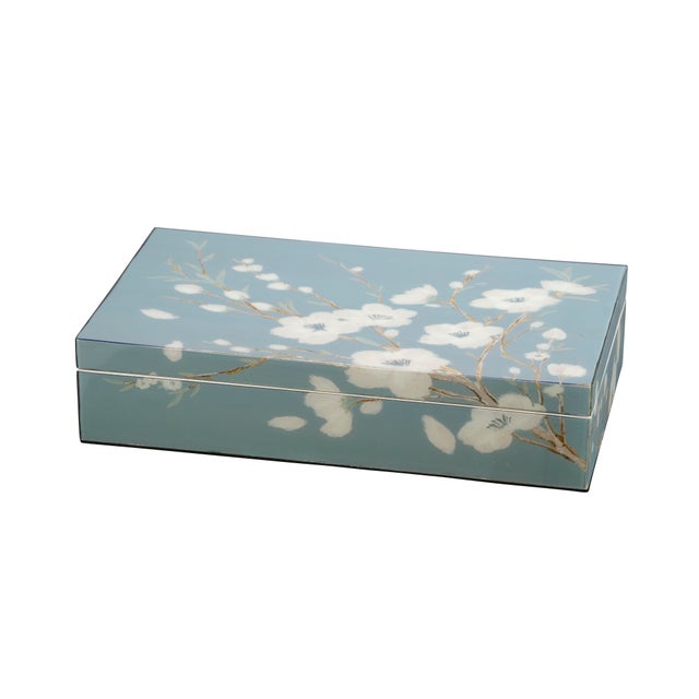 Jamie Young Bouquet Laquered Box, Blue For Sale In Los Angeles - Image 6 of 6