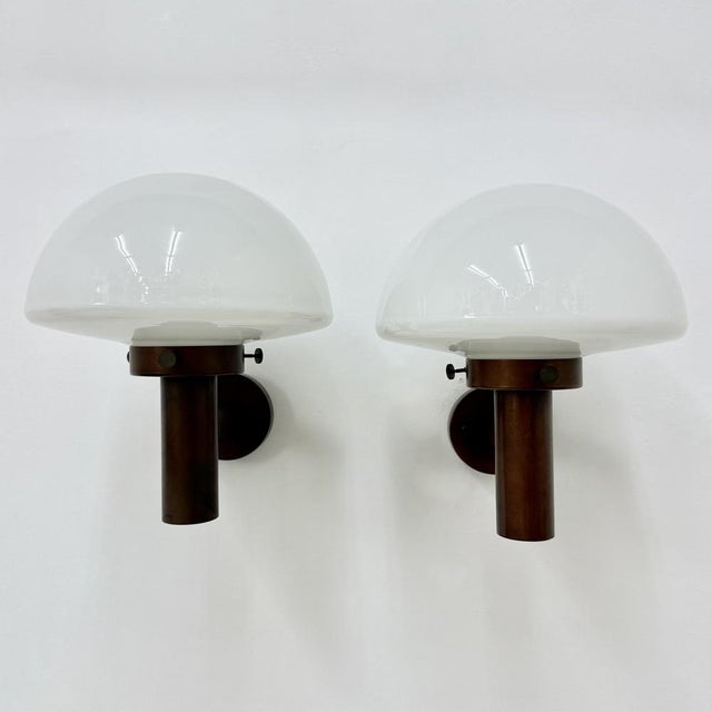 Glass Globe Wall Sconces attributed to Lisa Pape, Sweden, 1970s, Set of 2, in Good conditions. Designed 1970 to 1979 This...