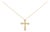Gold Vermeil Diamond Accent Cross Pendant Necklace For Sale