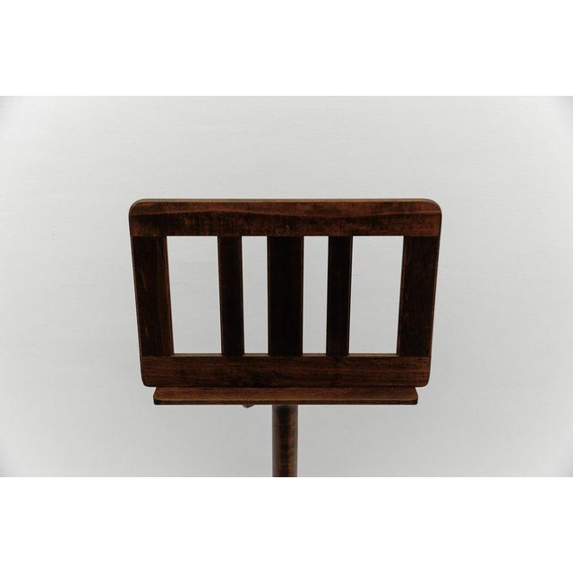 Brown Mid-Century Modern Art Deco Cherry Wood Music Stand, France, 1950s For Sale - Image 8 of 12