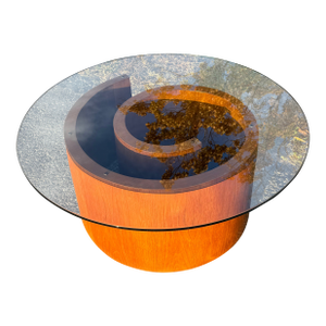 Vladimir Kagan Attributed Walnut Snail Coffee Table Mid-Century Modern