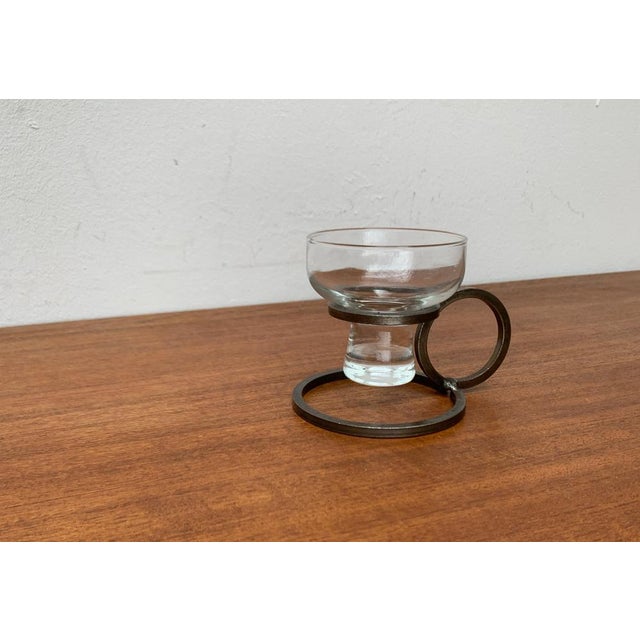 Danish Minimalist Candleholder in Metal and Glass, 1960s For Sale - Image 13 of 15