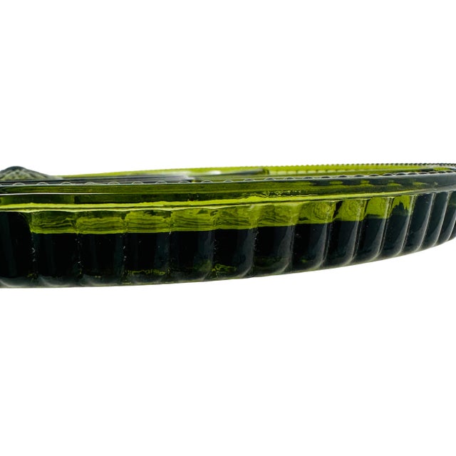 Green 1960s Indiana Glass Green Deviled Egg and Relish Platter/Serving Tray For Sale - Image 8 of 12