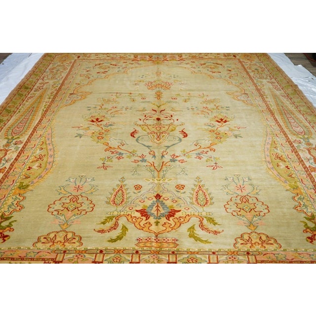 Beige Late 18th Century Antique Oushak Rug 9'5'' x 14'5'' For Sale - Image 8 of 10