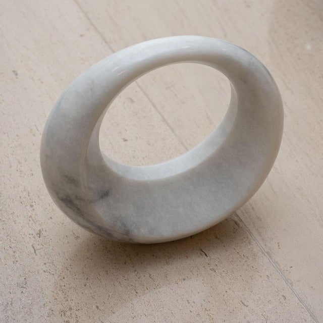 Decorative 3 KG White Marble Kettlebell by Forzini For Sale - Image 4 of 8