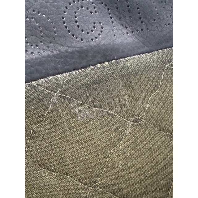 Roche Bobois Leather Lounge Chair With Ottoman For Sale - Image 9 of 10