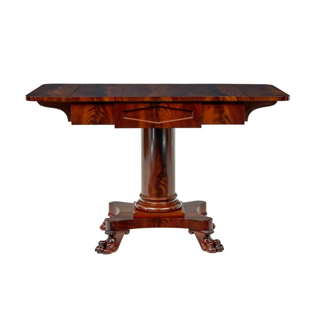 Traditional Early 20th Century Empire Revival Scandinavian Sofa Table, 1900s For Sale - Image 3 of 10