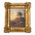 19th C. French Pastoral Landscape Painting on Board With Glass in Gilt Frame For Sale