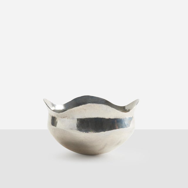 Mid-Century Modern Sterling Silver Hammered Bowl by Jan Lundgren For Sale - Image 3 of 9