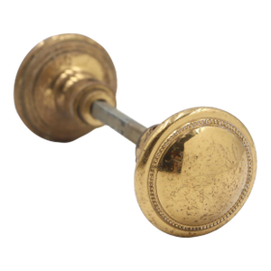 Mid 20th Century Modern Polished Brass Beaded Passage Door Knob Set