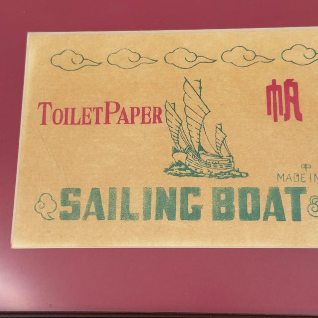 Paper Vintage Chinese Sailing Boat Toilet Paper Advertising Ephemera Shanghai China For Sale - Image 7 of 9