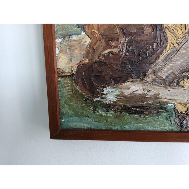 1970s Vintage Mid-Century Modern Still Life Mushroom Painting by Swedish Artist Marianne Bos Mareng 1971 For Sale - Image 5 of 12