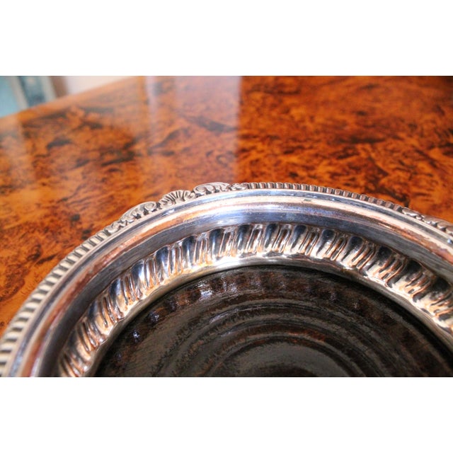 Pair of Silver on Copper Gadrooned Wine Bottle Coasters For Sale - Image 10 of 10