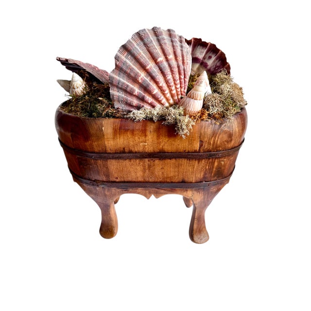 50s Chinese Wood Foot Tub Shell Collection Vase Natural Bowl Asian Chinoserie Vintage For Sale In Los Angeles - Image 6 of 18