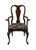 Queen Anne Cresent Furniture Traditional Queen Anne Style Splat Back Dining Arm Chair For Sale - Image 3 of 8