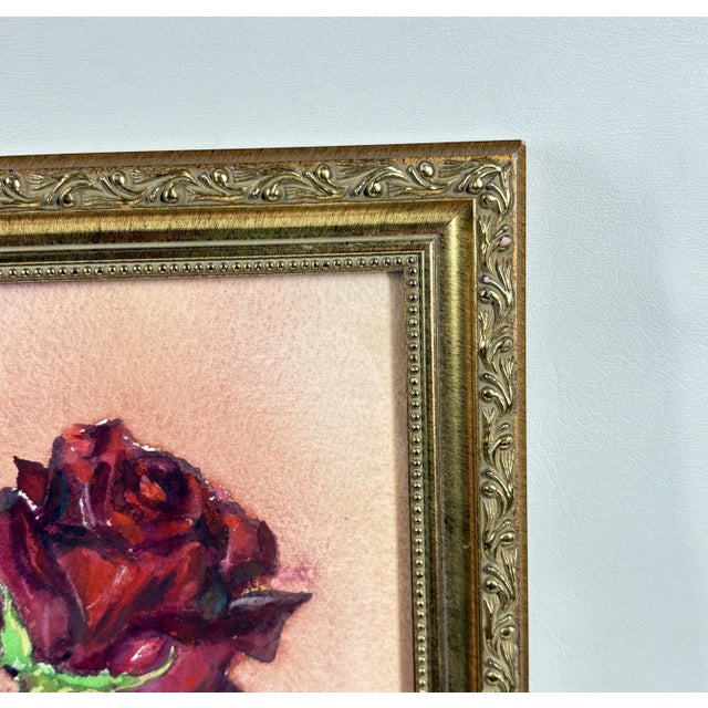 1997 Original Signed Steve LeBailly Botanical Watercolor – "Single Rose" For Sale In Portland, OR - Image 6 of 7