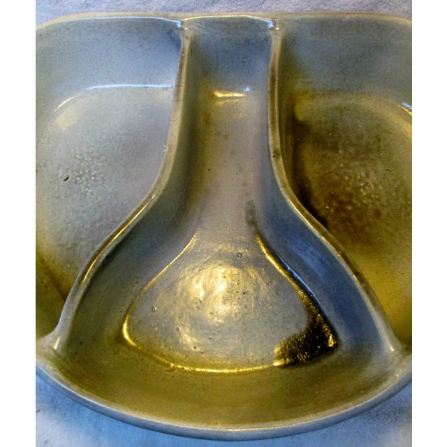 Mid-Century Modern Manley Pottery Gray Divided Planter For Sale - Image 4 of 13