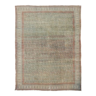 Antique Persian Mashad Rug in Teal With Ornate Paisley Motifs - Rug & Kilim For Sale