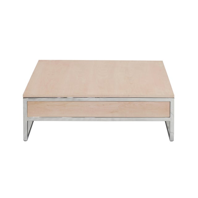 Modern Pasargad Home Arden Square Modern Coffee Table With 2 Drawers For Sale - Image 3 of 7