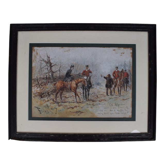 Fox Hunt Scene Watercolour by Finch Mason For Sale