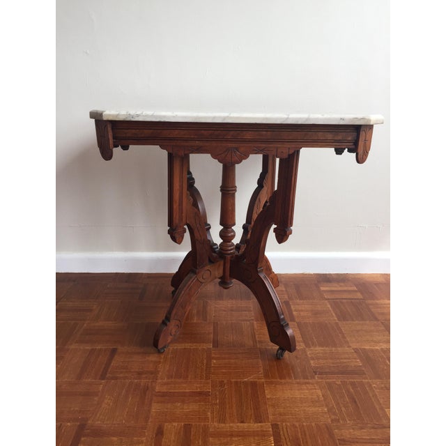 Victorian Square Marble Top Side Table Chairish