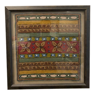 Vintage Indian Custom Framed Textile Art For Sale
