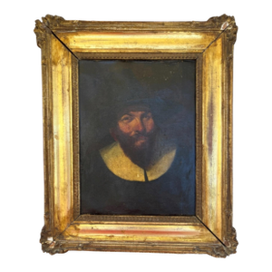 17th Century Flemish Tronie Portrait Oil on Canvas. Monogrammed