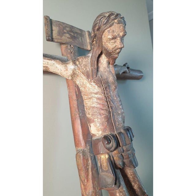Romanesque Christ, 17th Century, Fruitwood For Sale - Image 9 of 18