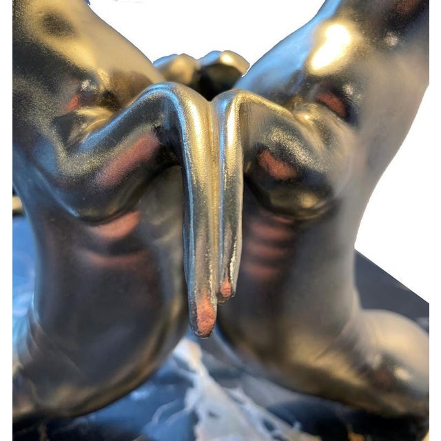 Metal Art Déco Seal Table Lamp by Carvin For Sale - Image 7 of 10