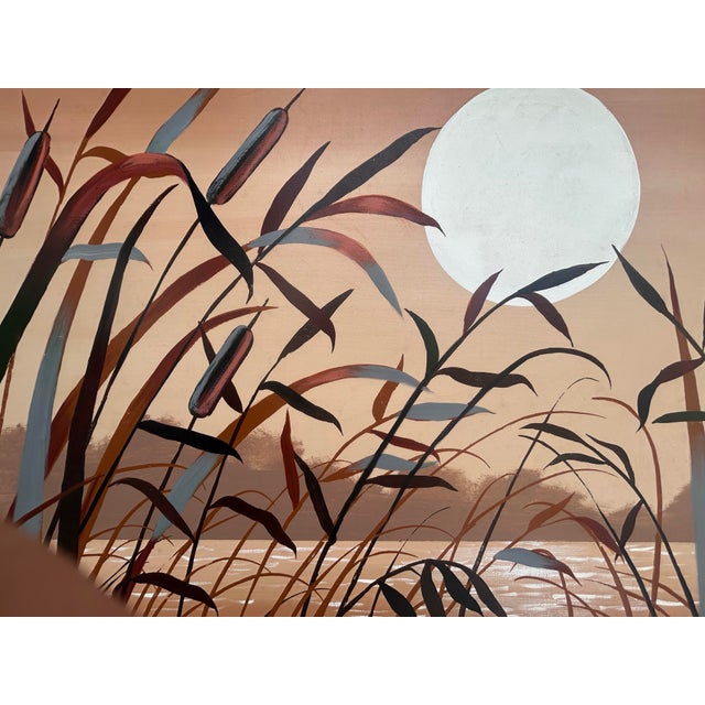 Lee Reynolds Large Lee Reynolds Mid Century Modern Landscape Oil Painting Circa 1960’s For Sale - Image 4 of 5